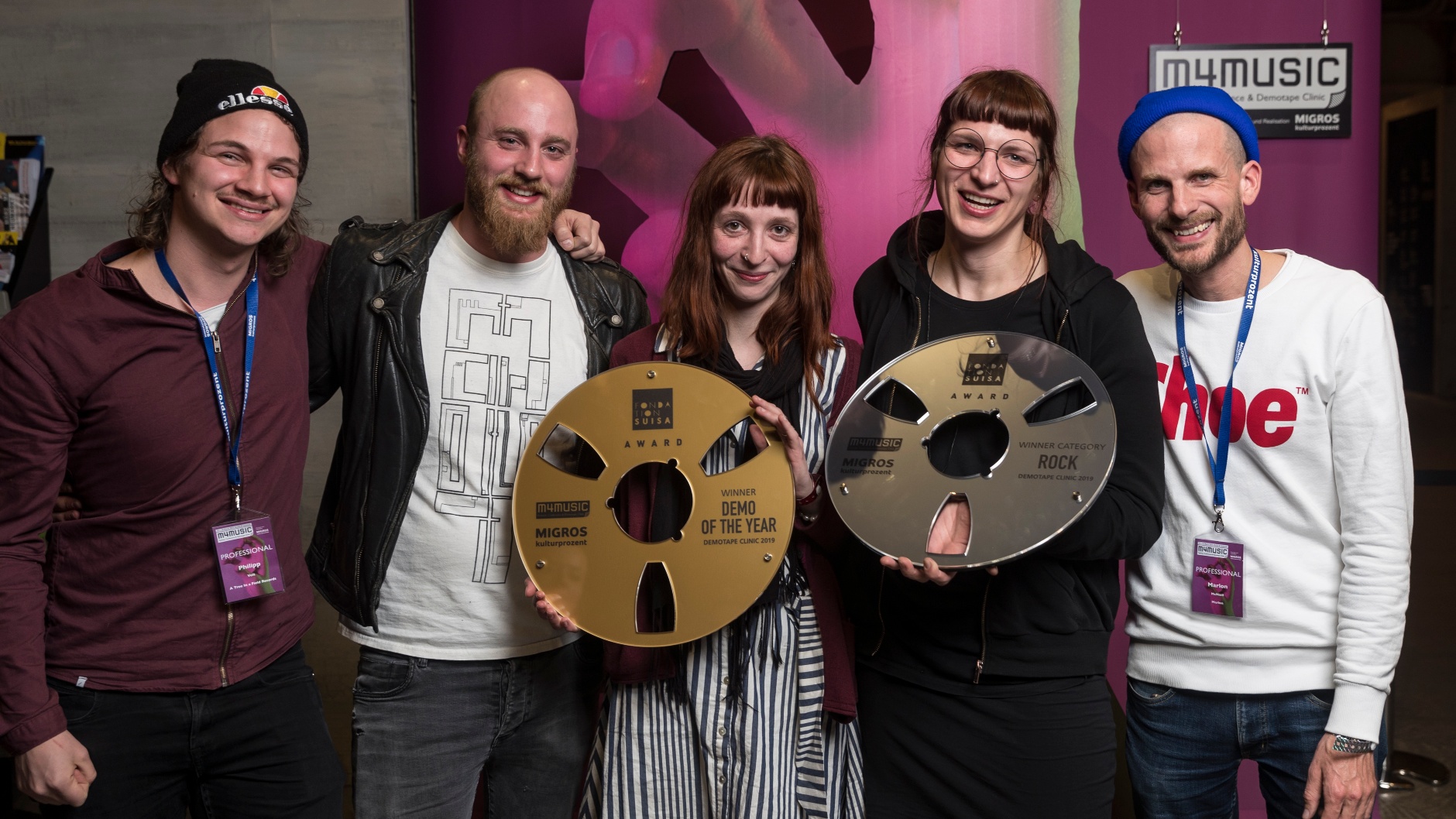 Asbest gewinnen das «Demo Of The Year 2019» und die Kategorie Rock an der Demotape Clinic am m4music in Zürich © 2019 m4music